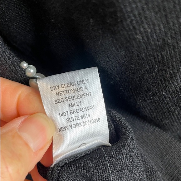 Milly Black Knit sweatshirt with pearl embellished sleeves - Picture 7 of 12